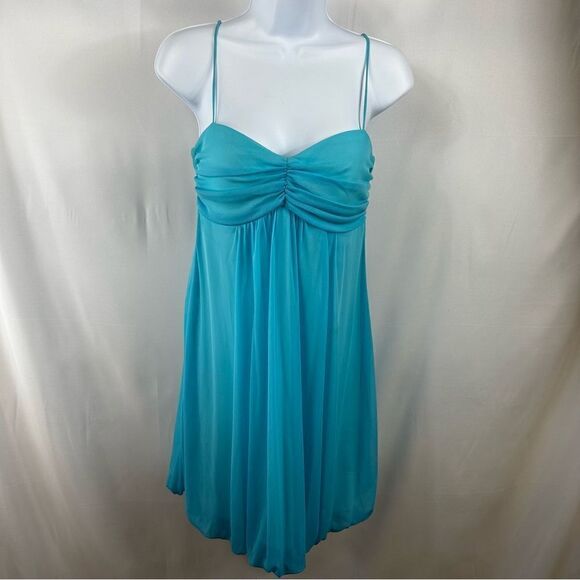 B. Darlin spaghetti strap  Dress Turquoise Open Back - Picture 1 of 6
